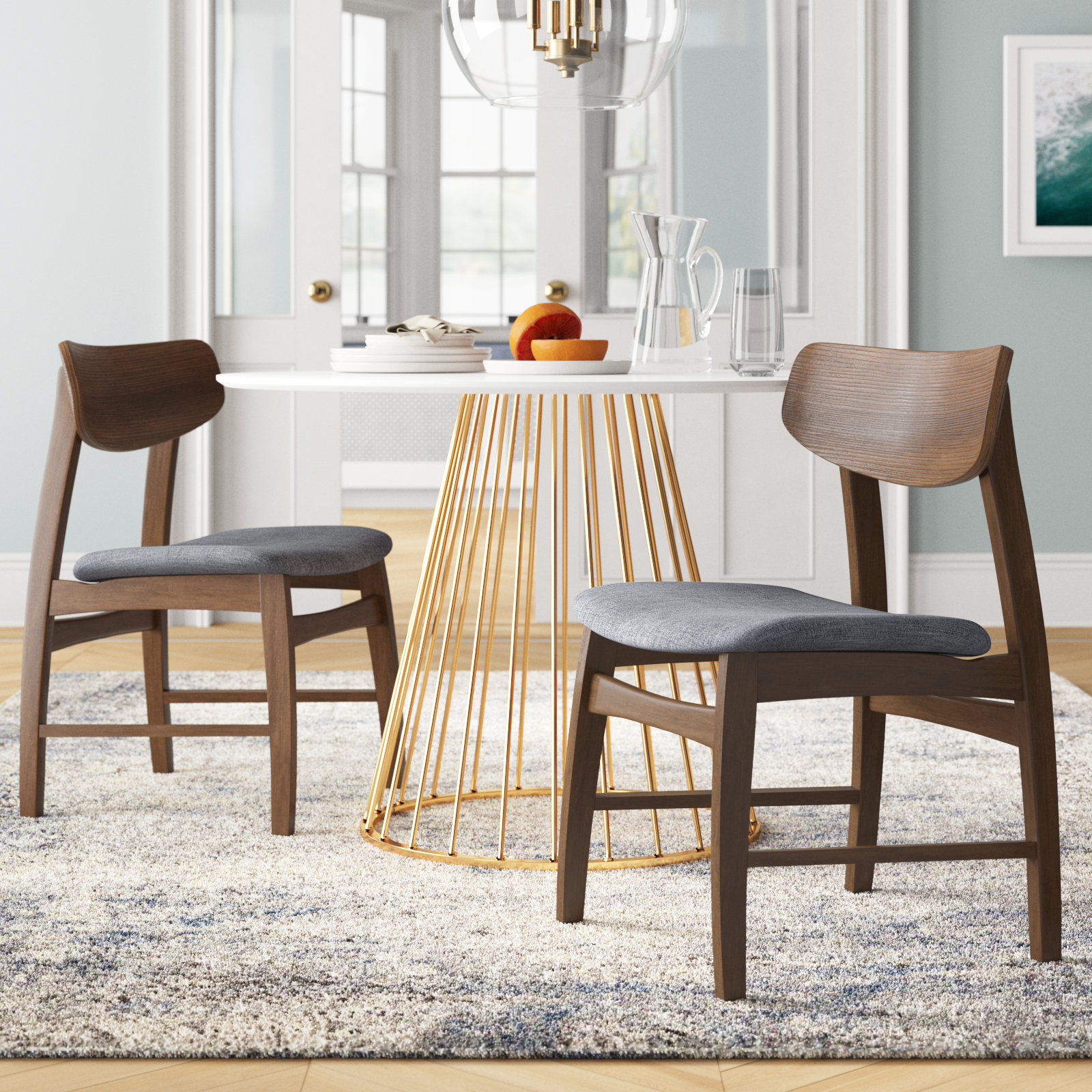 Mercury Row Gantz Upholstered Solid Wood Dining Chair Reviews Wayfair